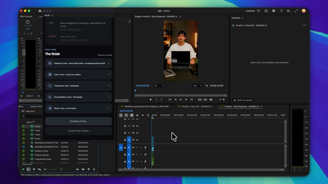 AdLab workflow preview: Keep editing your way.